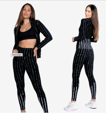 Calza Leggings Negro Jacquard Dragon Bia Brazil